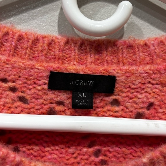 J.Crew Open Knit Pointelle Balloon Sleeve Wool Blend Sweater Women’s Size XL - Picture 2 of 13